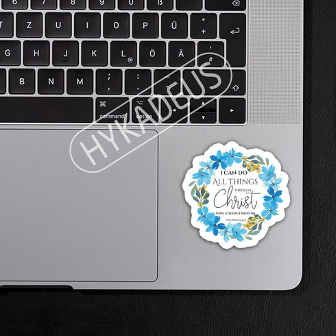 (3Pcs) I can do All Things Through Christ Philippians 4:13 Sticker, Christian Sticker, Waterproof Vinyl Decals for Books Laptops Phone Cases Water...