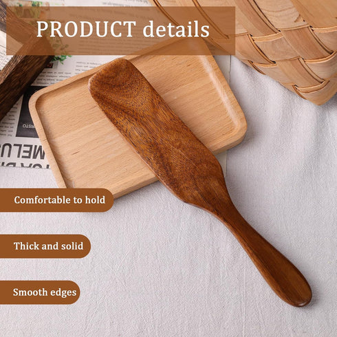 HANSGO Wooden Sourdough Spatula, 11" Spurtle for Sourdough Starter Natural Wooden Kitchen Utensil for Spreading Cooking Mixing Non Stick Cookware ...