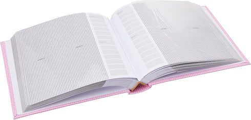 Pioneer Photo Albums 200-Pocket Gingham Fabric Frame Cover Photo Album for 4 by 6-Inch Prints, Pink...