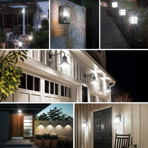 6-Pack Dusk to Dawn LED Light Bulbs, A19 11W(100Watt Equivalent), E26 Basic Automatic On/Off, 1200LM, Daylight White 5000K Smart Sensor Lights, Ou...