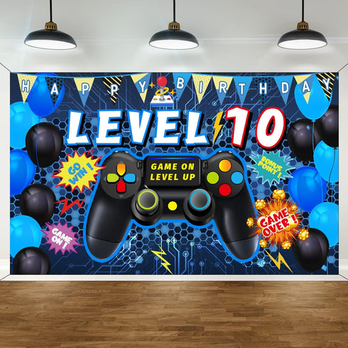 Vlipoeasn 10th Boys Video Game Birthday Decorations - Backdrop...