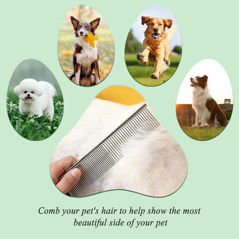 3 Pack Metal Comb For Dogs,Cat Grooming Comb,Dog Combs,Doodle Comb,Shedding Comb,For Professional Grooming Tool For Long And Short Haired Dog,Cat ...