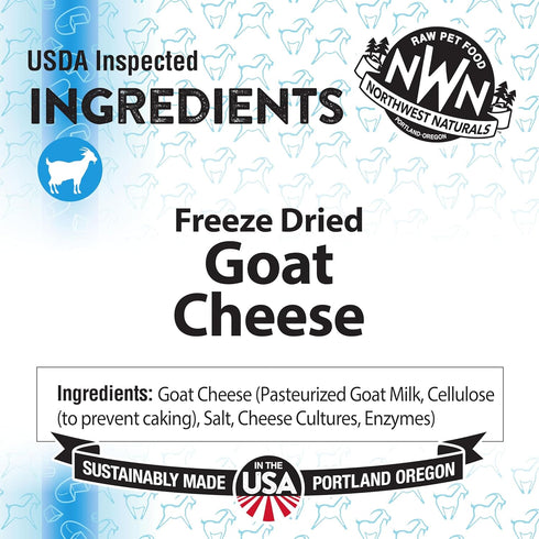 Northwest Naturals Freeze-Dried Goat Cheese Functional Topper - for Dogs & Cats - Healthy, 1 Ingredient, Human Grade Pet Food, All Natural - 4.5 O...