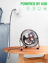 xasla 4 Inch Small USB Desk Fan, Mini Quiet Fan with Metal Construction & Strong Airflow & 360°Adjustable Tilt Angle, Personal Cooling Fan for Des...
