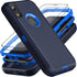 for iphone XR Case, Military Grade 3 in 1 Heavy Duty Shockproof/Drop Proof/Dust Proof Case with 2Pcs Tempered Glass Screen Protector (Navy Blue)...