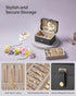 SONGMICS Jewelry Box, Travel Jewelry Case, 2-Layer Jewelry Holder Organizer, 4.6 x 6.3 x 3 Inches, Portable, Versatile Earring Storage, for Larger...