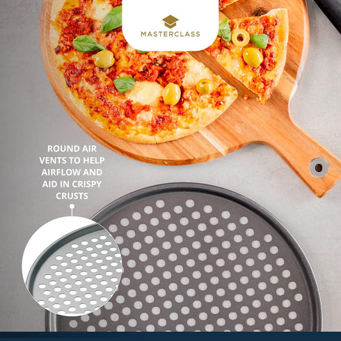 Master Class KCMCHB14 Perforated Pizza Tray, Grey, 32cm...
