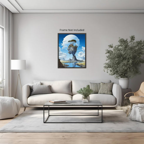 Posterizer 1 pcs-surreal clif house with beautiful landscape-Abstract & Modern Art-Fantasy & Fiction Art-Gift for Art Lovers-Decor for Home & Offi...