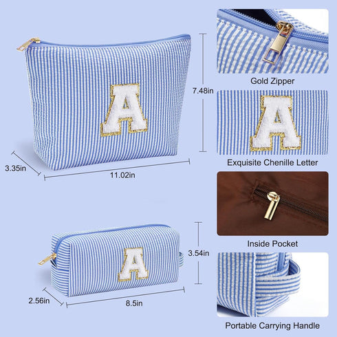 Initial Makeup Bag, Makeup Bag Travel Cosmetic Bag Cute Makeup Bag Personalized Engagement Bridesmaid Best Friend Birthday Gifts for Women Hostess...