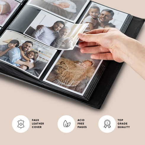 BLYNG Photo Album 4x6 - Picture Album 500 Slots of Horizontal and Vertical Photo Slots, Album Cover is Designed with Faux Leather, Great for Weddi...