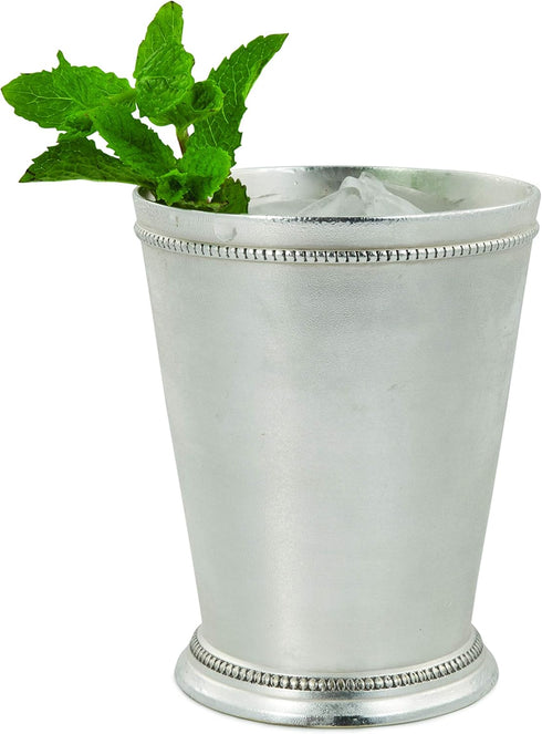 Twine Mint Julep Cup, Real Brass with Sterling Silver Plating Derby Cocktail Tumbler, Set of 1, 12 oz...