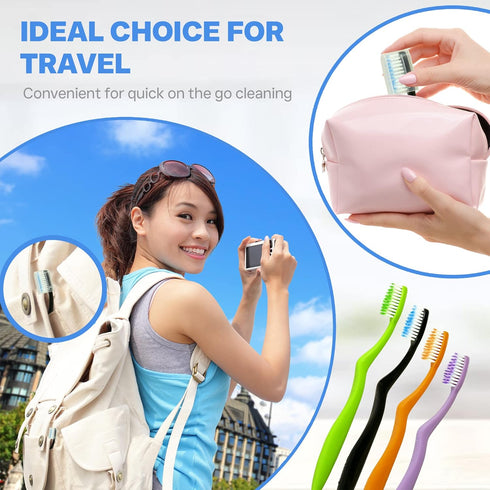 Elegant Brush with Super Soft Bristles Toothbrush, PBT Filaments, Designed for Sensitive and Swollen Teeth, Secure Cap, Ideal for Adults - 4 Count...