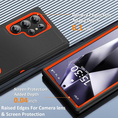 BaHaHoues for Samsung Galaxy S24 Ultra Case, Samsung S24 Ultra Phone Case with Built in Kickstand, Shockproof/DropProof Military Grade Protective ...