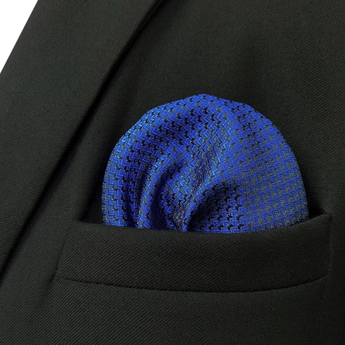 S&W SHLAX&WING Pocket Squares for Men Royal Blue Solid Color for Mens Suits...