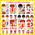24 Sheets Firefighter Stickers for Kids, Make-a-face Fireman Stickers Sheets, Fireman Themed Sticker Party Favor Supplies Craft School Fire Educat...