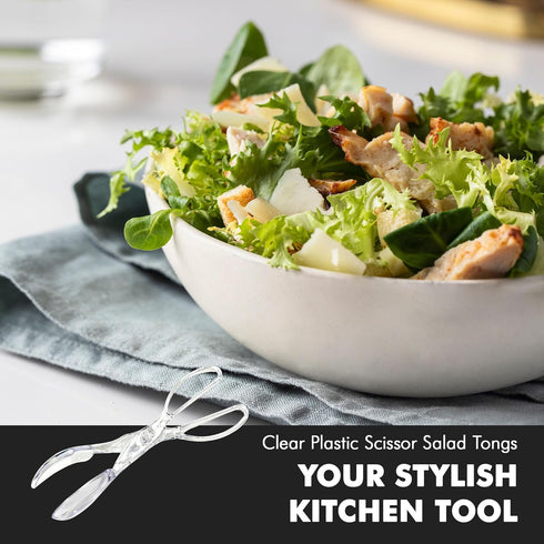 Chef Craft Premium Salad Scissor Tongs, 11.25 inch, Clear...
