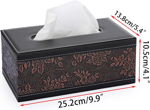 Sumnacon Tissue Box Cover Rectangule Leather Tissue Box with Magnetic Bottom,Stylish PU Tissue Box Holder for Bathroom Toilet Bedroom Living Room ...