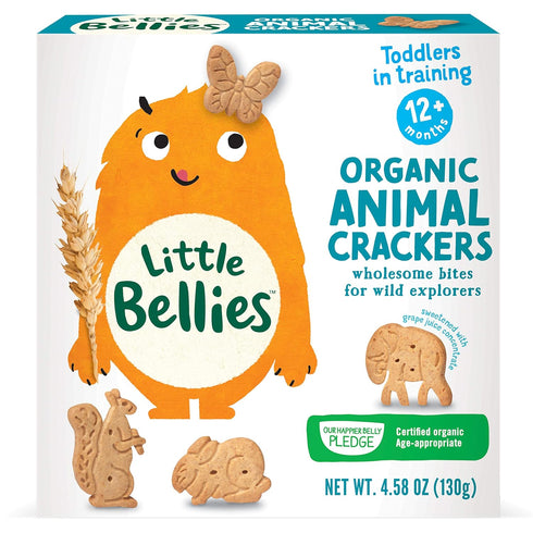 Little Bellies Organic Animal Crackers Toddler Snack (Pack of 5 x 4.58 oz Individual Packs)...