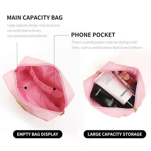 Preppy Patch Makeup Bag,Smile Lightning PU Leather Waterproof Makeup Bag for Girls,Daily Use Preppy Girls Stuff Makeup Bag,Travel Organizer Cosmet...