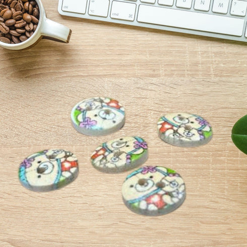 Teddy Bear Button Set: Cuddle Up to Style with 5 Adorable Buttons! #Fashion #Buttons #Teddybear"", Medium, M-13_STORE...