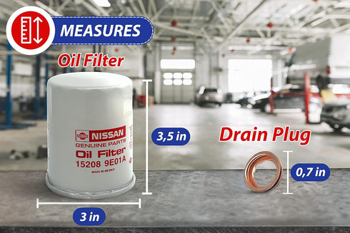 NEW Genuine OEM Engine Oil Filter 15208-9E01A + Drain Plug 4STEED MOTORS 11026-JA00A FITS FOR NISSAN/INFINITI...