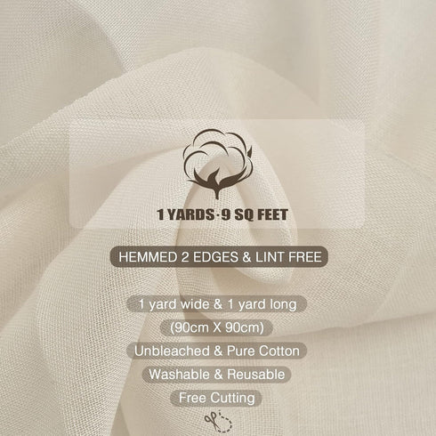 Cheese Cloths, Grade 100, 36x36Inch, 9 Sq Feet,Hemmed 2 Edges Cheese Cloth Fabric Fine Mesh Cloth,Reusable 100% Cotton Unbleached Muslin Cheeseclo...