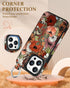 Shorogyt for iPhone 13 Pro Wallet Case with Card Holder, Designer Mushroom Flower Pattern Kickstand Magnetic Clasp Back Flip Folio Leather Phone C...