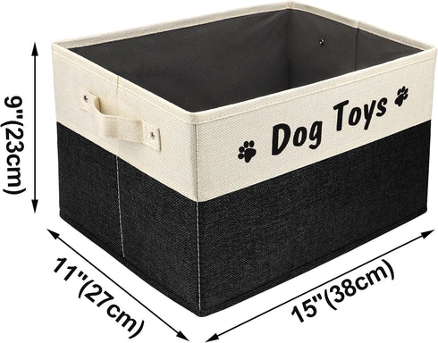 PET ARTIST Foldable Dog Toy Bin for Dog Toys Accessories - Collapsible Dog Toy Basket Storage Box for Medium Pet Toys, Dog Coat...