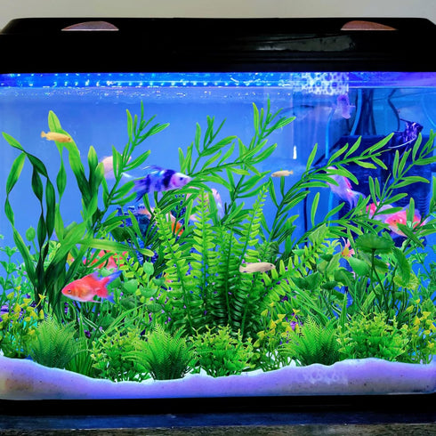 Fish Tank Accessories Aquarium Decorations Green Plants, 25pcs Green Fish Tank Decorations Plant, Fish Tank Decor, Aquarium Decor Plastic Plants...