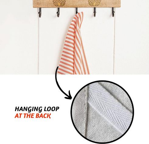 Folkulture Christmas Kitchen Towels and Dishcloths Set with Hanging Loop, Set of 3 Flour Sack Dish Towels and Dish Cloths for Drying Dishes, 100% ...