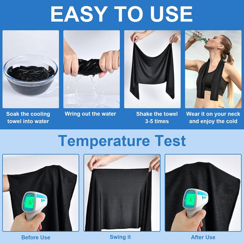 Cooling Towels - 6 Pack Cooling Towel (40"x12"), Ice Gym Towels for Working Out, Microfiber Cooling Towels for Neck and Face, Yoga Towel for Home ...