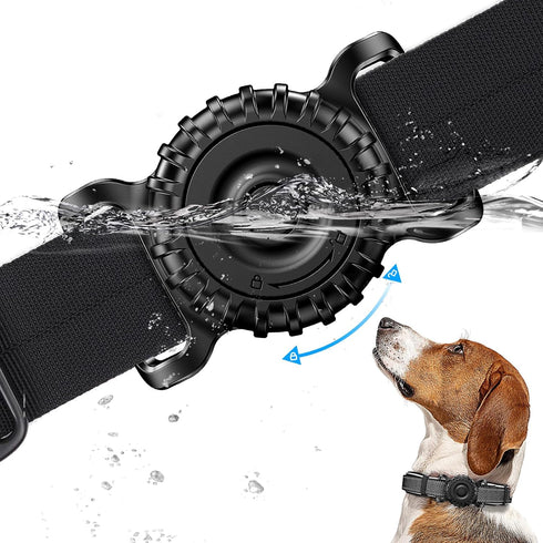 Airtag Dog Collar Holder Case 2 Pack for Apple Air Tag, IP68 Waterproof & Aviation PC Material 360° Protect Your Cat Dog GPS Tracker......