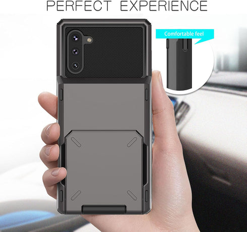 Asuwish Phone Case for Samsung Galaxy Note 10 5G with Tempered Glass Screen Protector and Credit Card Holder Slot Hybrid Protective Cell Rugged Sl...