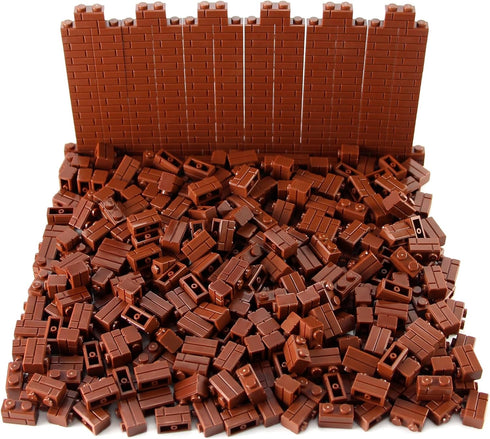 Feleph 360 Pieces 1x2 Masonry Profile Bricks Building Blocks for Wall Parts and Pieces Diverse Bulk Toy Set Compatible with Major Brands (Reddish ...