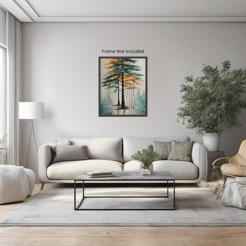 Posterizer 1 pcs- trees and jungle-nature scene style 3-Landscape & Nature Art-Floral Botanical Art- Decor for Home & Office- unframed wall art...