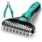 Ruff 'N Ruffus Dog Brush for Shedding - Double Sided Undercoat Rake for Dogs & Cats - Dematting Comb for Dogs - Deshedding Dog Brush with Nail Cli...