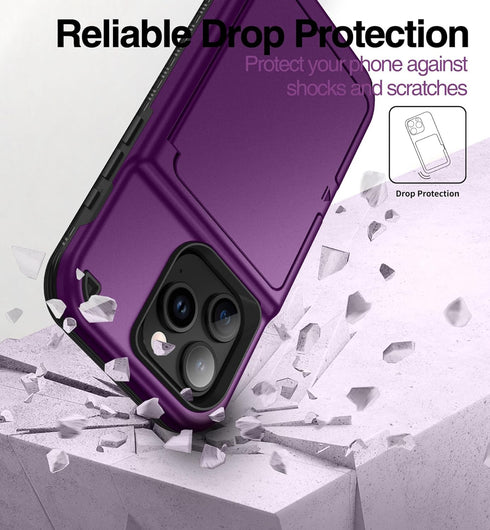 WeLoveCase for iPhone 15 Pro Wallet Case with Card Holder, Built-in Hidden Mirror, with Shockproof Heavy Duty Protection Phone Case for iPhone 15 ...