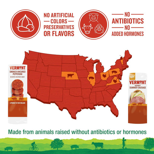 Vermont Smoke & Cure - Uncured Summer Sausage - No Antibiotics or Added Hormones, Perfect for Charcuterie Board - 6oz...