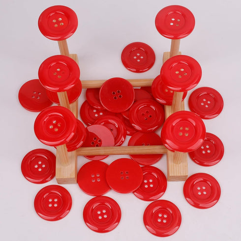 YAKA 50pcs 4 Holes Round Sewing Resin Buttons1.5inch/38mm in Bulk for Environmental Sewing Fasteners Scrapbooking DIY Sewing Tailor Crafts Coats C...