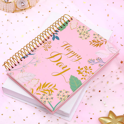 Floral Spiral Notebook Journal College Ruled Hardcover Spiral Notebooks 150 Sheets Cute Notebook for Women 5.6" x 8.3" Thick Spiral Bound Notebook...