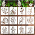 Floral Stencils for Painting on Wood Furniture Wall Reusable Canvas Flower Flourish Swirls Stencil for Crafts Boho Art Projects Drawing Card Makin...