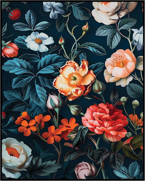 Posterizer 1 pcs-red-blush and orange wild flowers-Floral & Botanical Art-Abstract & Modern Art-Decor for Home & Office- UNFRAMED Wall Art...