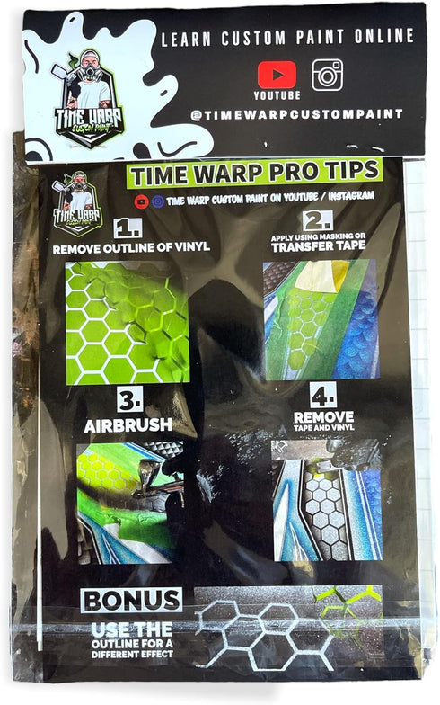 LiME LiNE Honeycomb Airbrush Stencil for Custom Paint...
