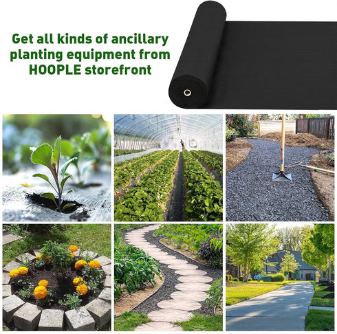 HOOPLE Premium Non-Woven Weed Barrier Landscape Fabric Durable & Heavy-Duty Weed Block, Easy Setup & Superior Weed Control...