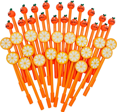 40 Pcs Cute Orange Gel Ink Pens Fun Kawaii Pens Fruit Writing Pens 0.5 mm Black Ink Cool Pens Novelty Fun Pens for Kids School Office Home Supplie...