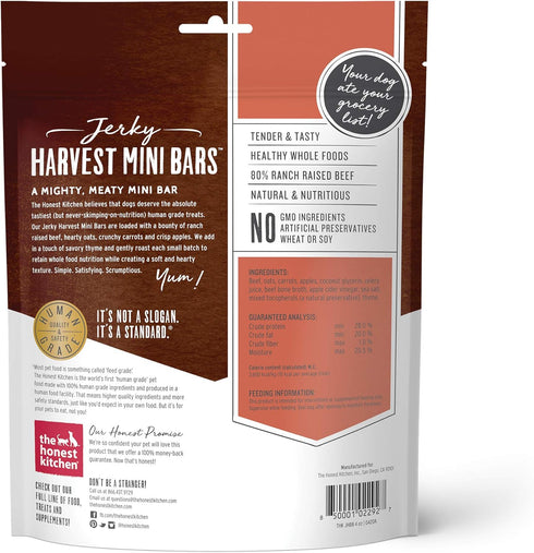 The Honest Kitchen Jerky Harvest Mini Bars: Beef Recipe With Carrots & Apples, 4 oz Bag...