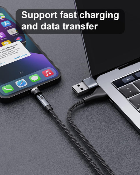 N. NETDOT Magnetic Charging Cable,6in1 Gen12 (6.6ft/3 Pack Black) 18W Fast Charging Magnetic Phone Charger,USB-A and USB-C Magnetic Charger for US...