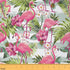 Flamingo Fabric by The Yard, Palm Tree Upholstery Fabric, Floral Leaves Decor Fabric, Blue White Stripes Indoor Outdoor Fabric, Wildlife Botanical...