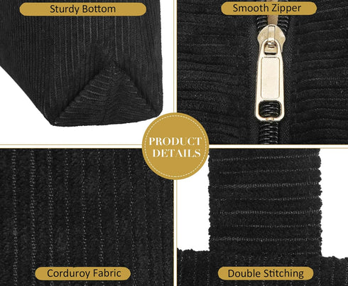 Corduroy Shoulder Bag for Women Large Capacity Tote Handbag Casual Zipper Tote Bag with Pockets...