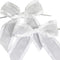 White Pre-Tied Organza Bows with Twist Ties. Pack of 12 Satin-Edged Fabric Bows Made of 1-1/2" Ribbon. Bow Measures 4" Wide (12, White)...